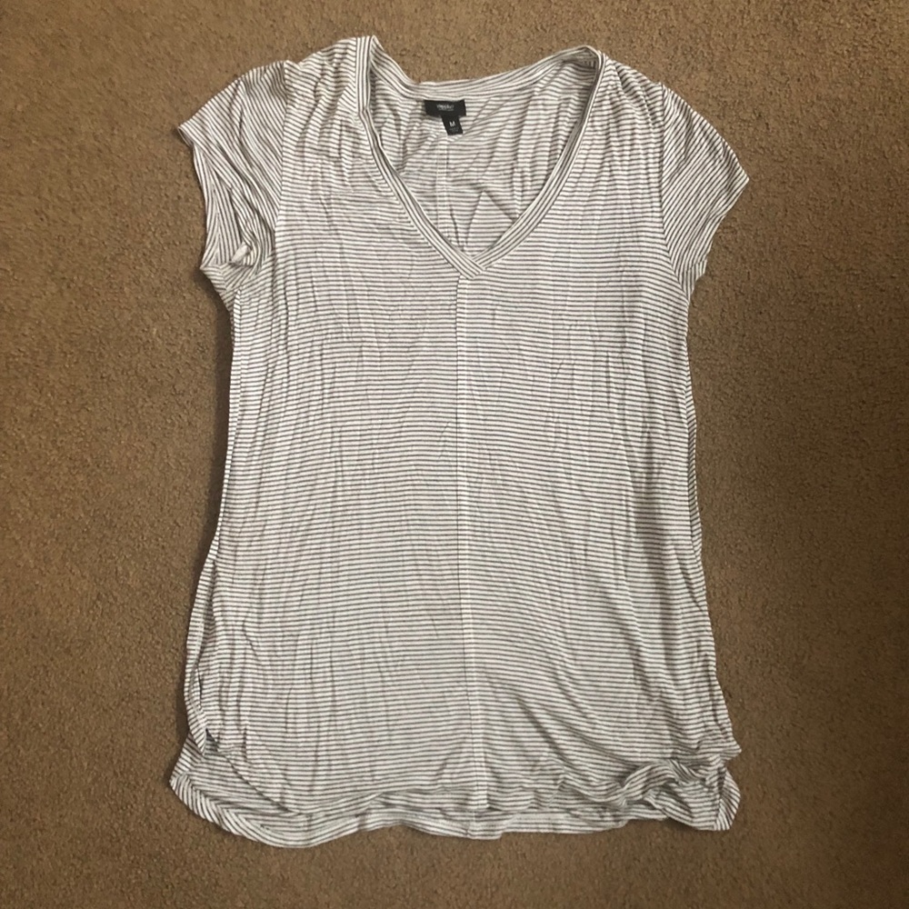 Dark blue/white striped shirt